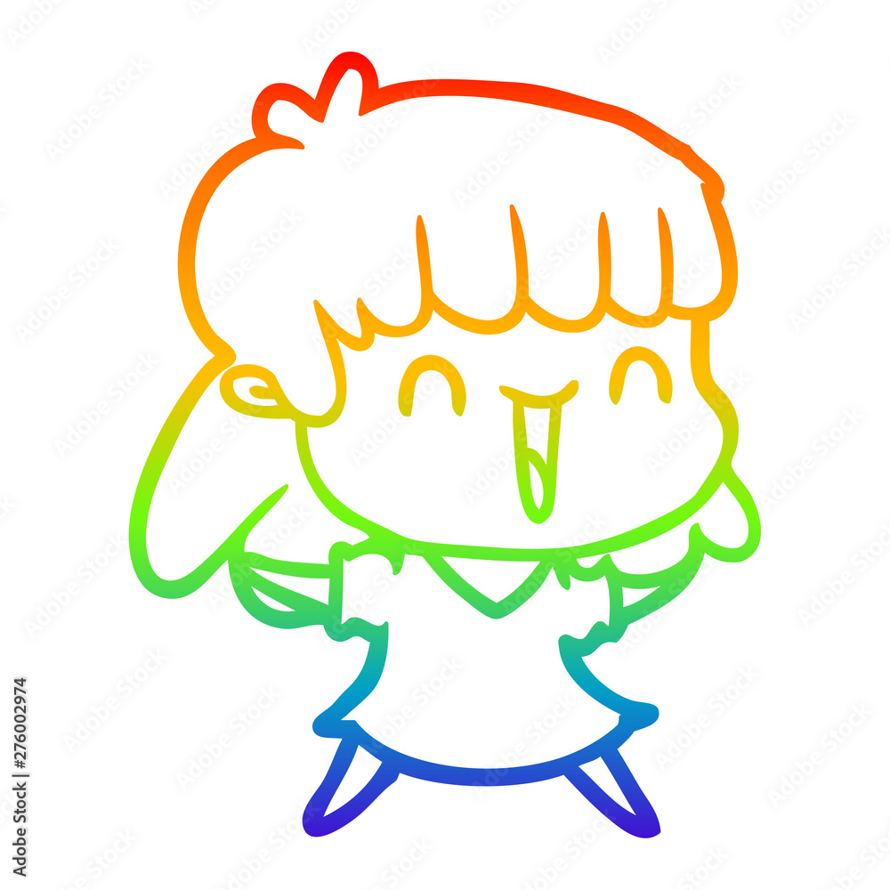 rainbow gradient line drawing cartoon woman rainbow gradient line drawing cartoon woman