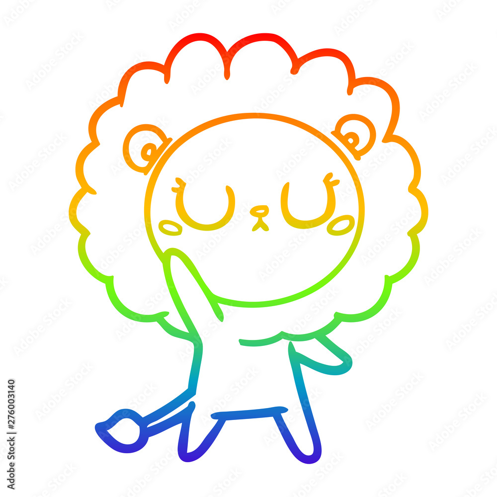 rainbow gradient line drawing cartoon lion rainbow gradient line drawing cartoon lion