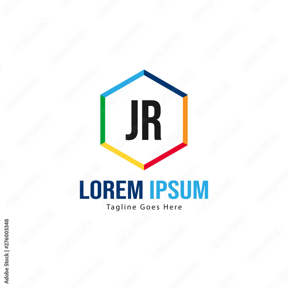 Initial JR logo template with modern frame. Minimalist JR letter logo vector illustration Initial JR logo template with modern frame. Minimalist JR letter logo vector illustration