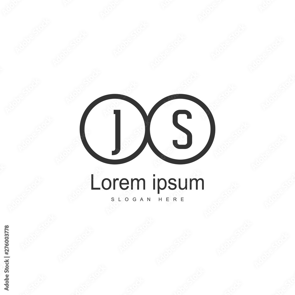 Initial JS logo template with modern frame. Minimalist JS letter logo vector illustration Initial JS logo template with modern frame. Minimalist JS letter logo vector illustration