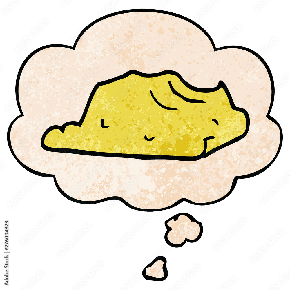 cartoon butter and thought bubble in grunge texture pattern style cartoon butter and thought bubble in grunge texture pattern style