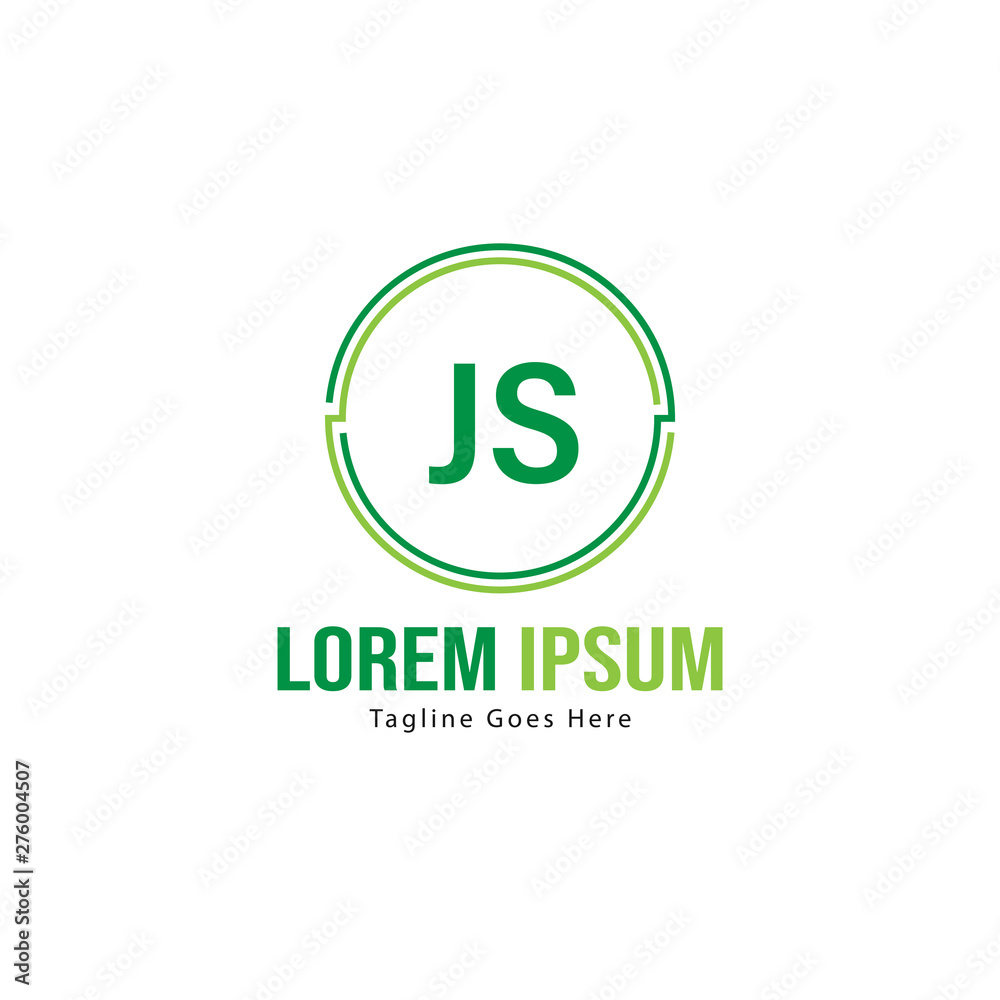 Initial JS logo template with modern frame. Minimalist JS letter logo vector illustration Initial JS logo template with modern frame. Minimalist JS letter logo vector illustration