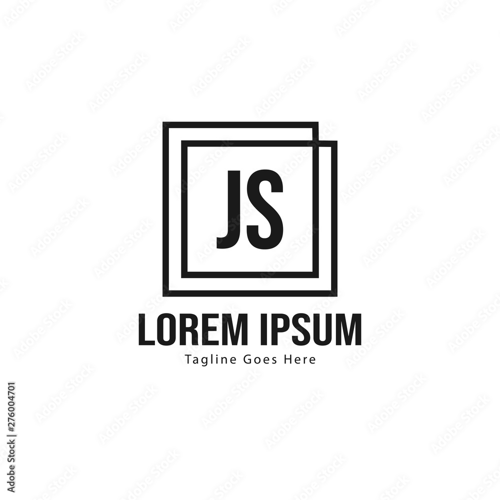 Initial JS logo template with modern frame. Minimalist JS letter logo vector illustration Initial JS logo template with modern frame. Minimalist JS letter logo vector illustration