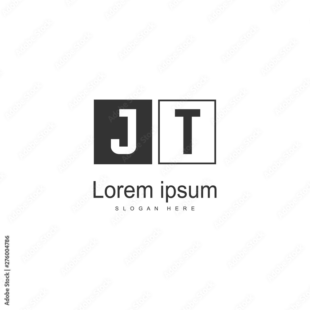 Initial JT logo template with modern frame. Minimalist JT letter logo vector illustration Initial JT logo template with modern frame. Minimalist JT letter logo vector illustration