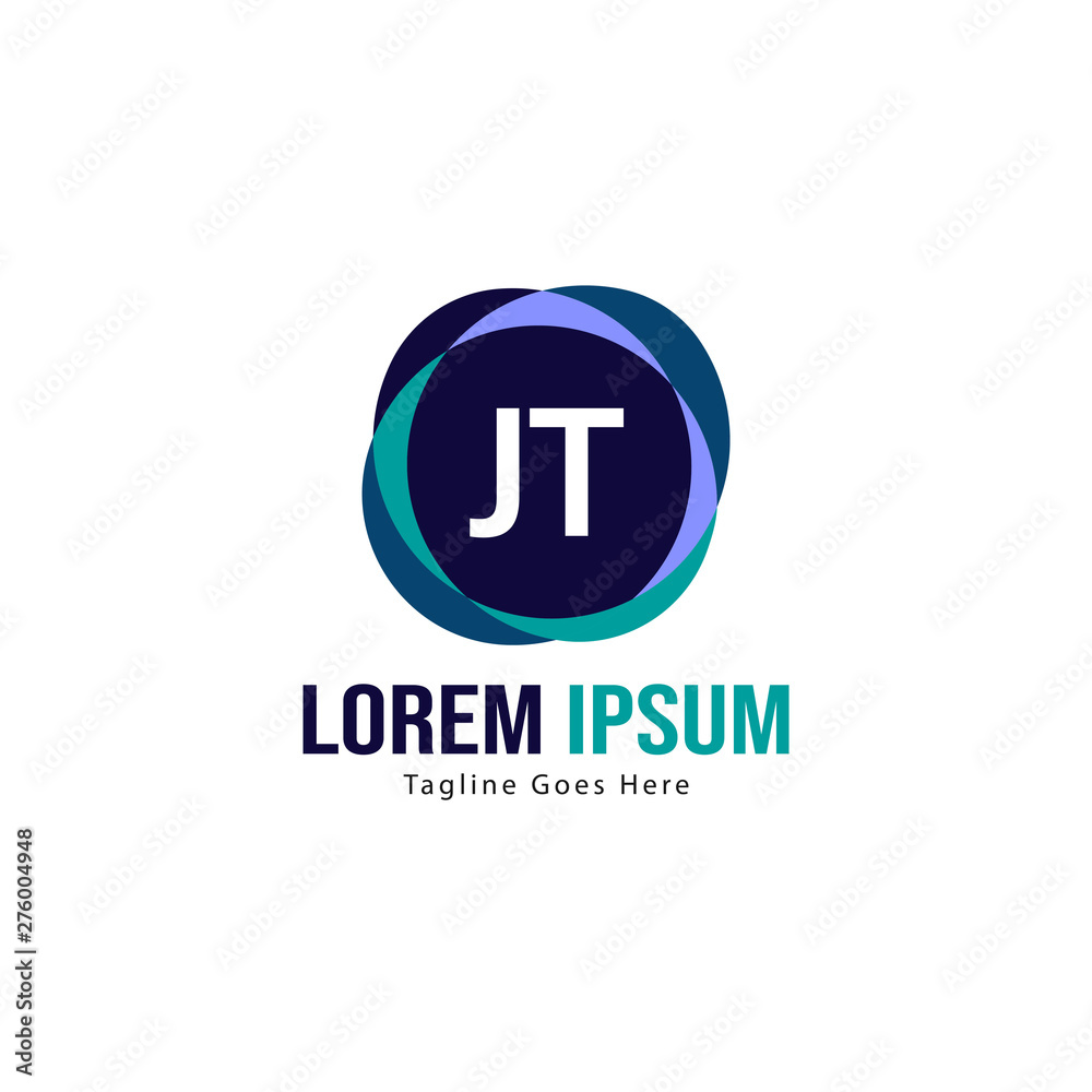 Initial JT logo template with modern frame. Minimalist JT letter logo vector illustration Initial JT logo template with modern frame. Minimalist JT letter logo vector illustration