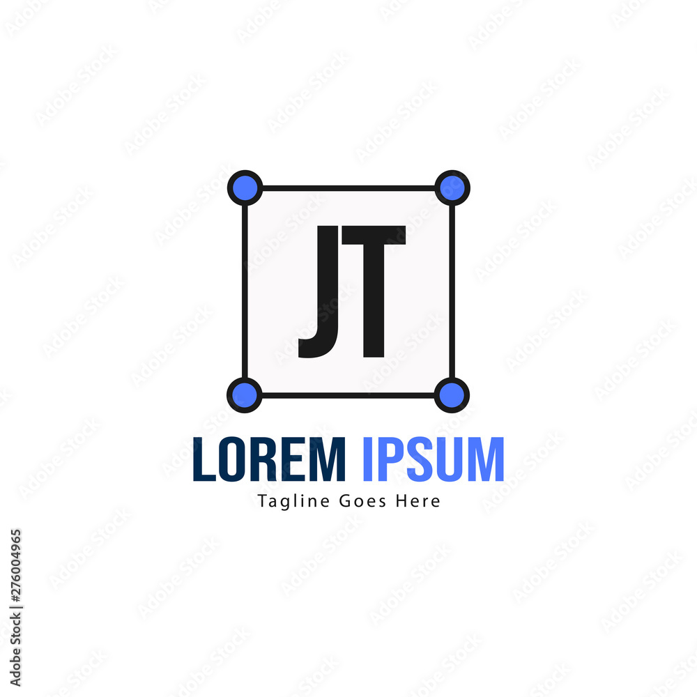 Initial JT logo template with modern frame. Minimalist JT letter logo vector illustration Initial JT logo template with modern frame. Minimalist JT letter logo vector illustration