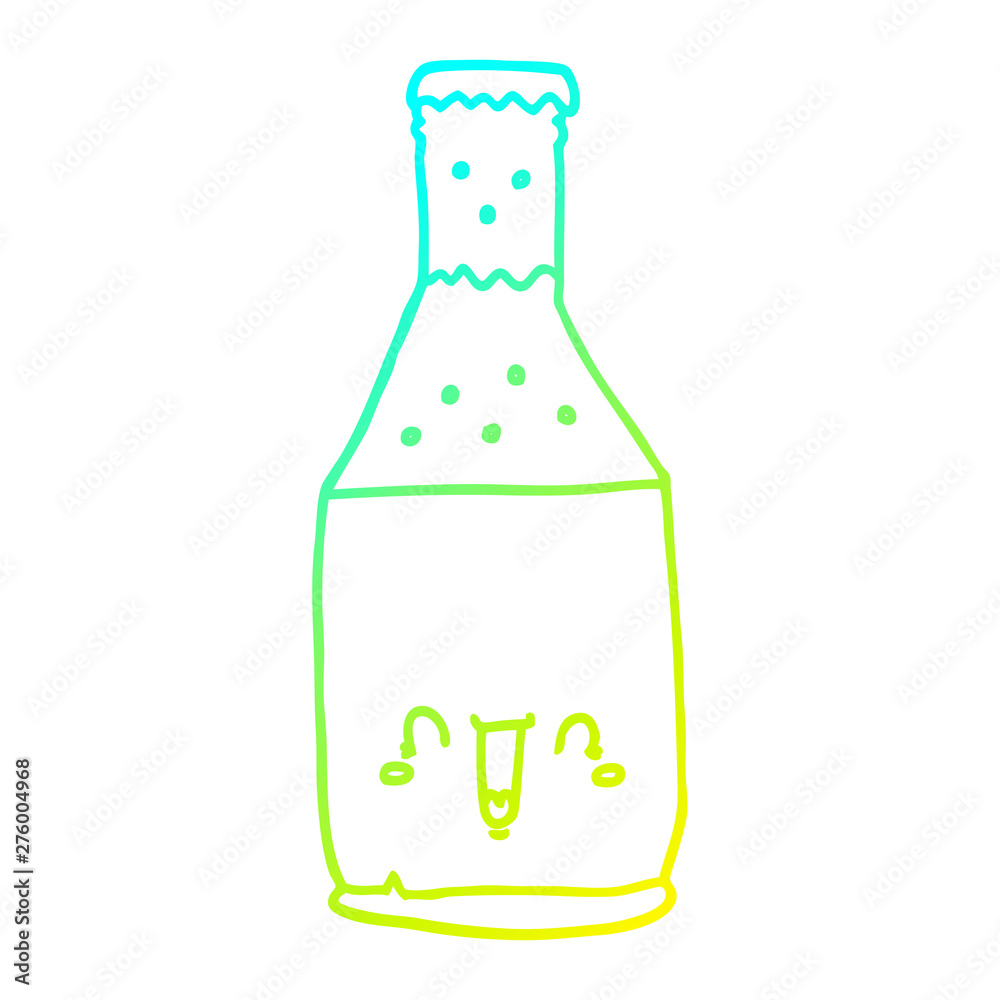 cold gradient line drawing cartoon beer bottle cold gradient line drawing cartoon beer bottle