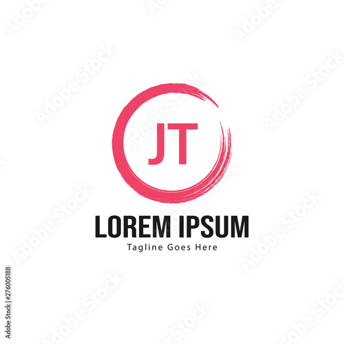 Free Download Initial JT logo template with modern frame. Minimalist JT letter logo vector illustration - GFXLoad