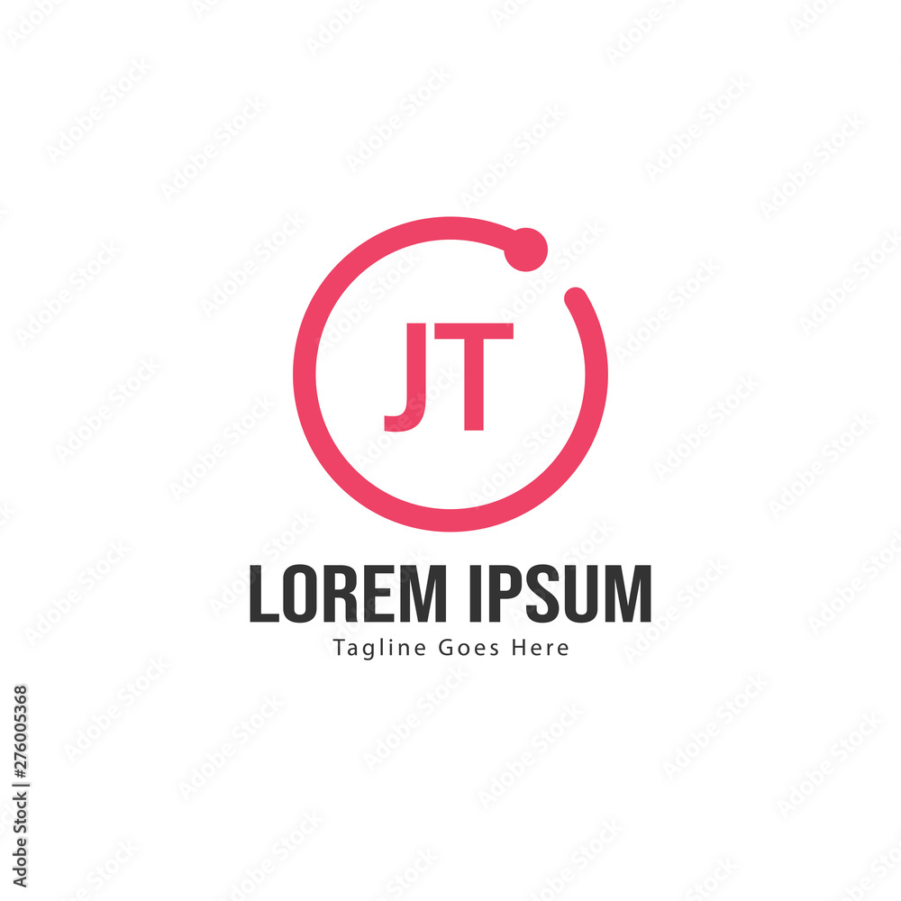 Initial JT logo template with modern frame. Minimalist JT letter logo vector illustration Initial JT logo template with modern frame. Minimalist JT letter logo vector illustration