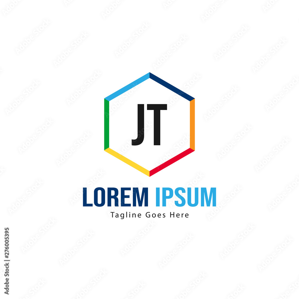 Initial JT logo template with modern frame. Minimalist JT letter logo vector illustration Initial JT logo template with modern frame. Minimalist JT letter logo vector illustration