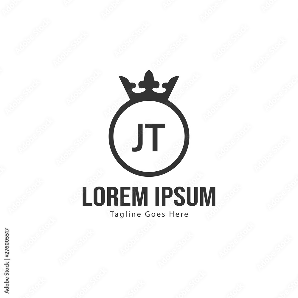 Initial JT logo template with modern frame. Minimalist JT letter logo vector illustration Initial JT logo template with modern frame. Minimalist JT letter logo vector illustration