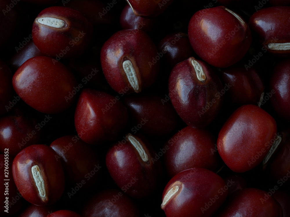 Close-up of Adzuki Beans, Vigna angularis, Selected Focus Food Background Close-up of Adzuki Beans, Vigna angularis, Selected Focus Food Background