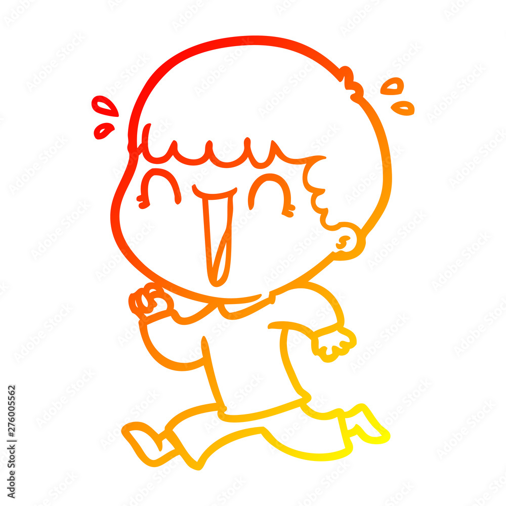 warm gradient line drawing laughing cartoon man warm gradient line drawing laughing cartoon man