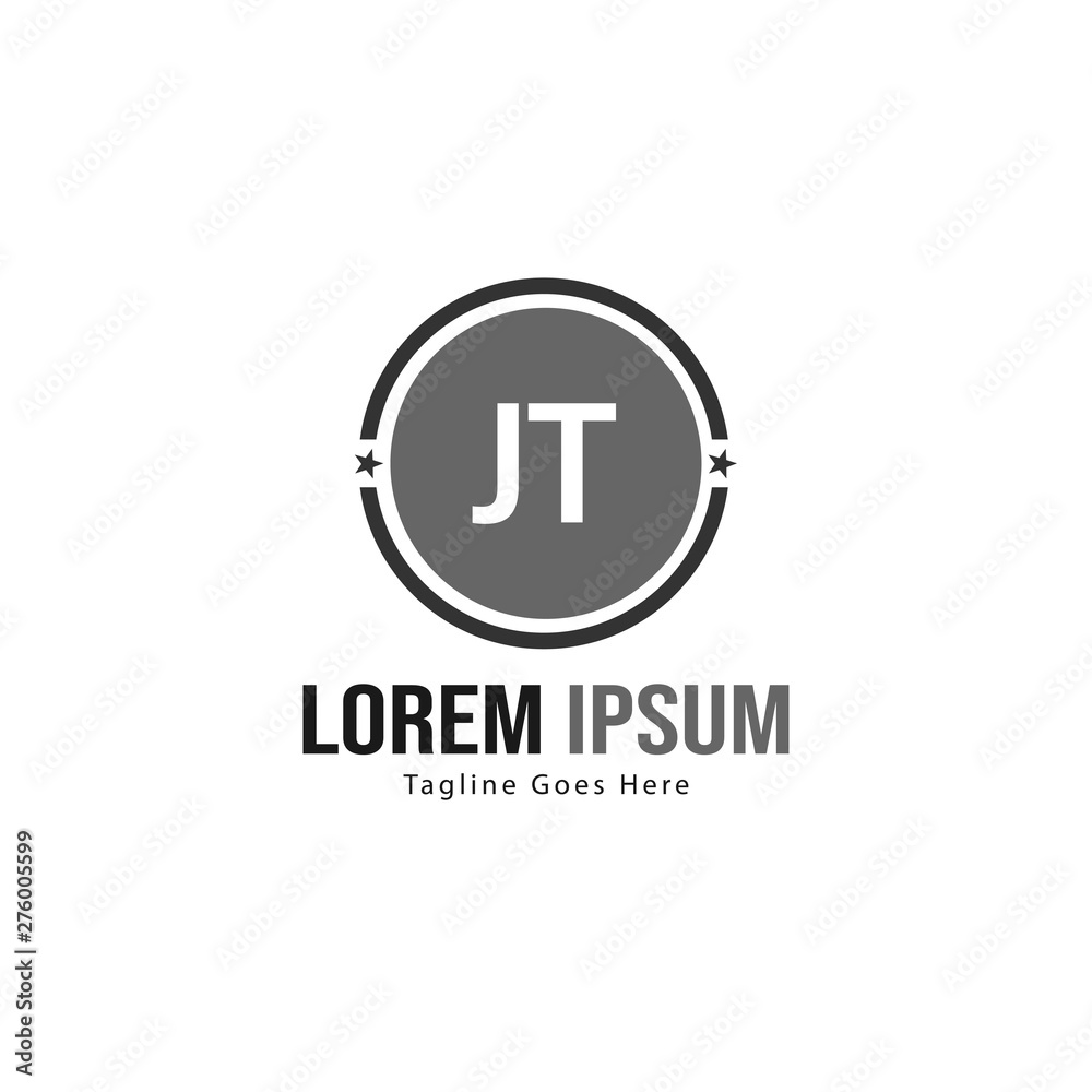 Initial JT logo template with modern frame. Minimalist JT letter logo vector illustration Initial JT logo template with modern frame. Minimalist JT letter logo vector illustration