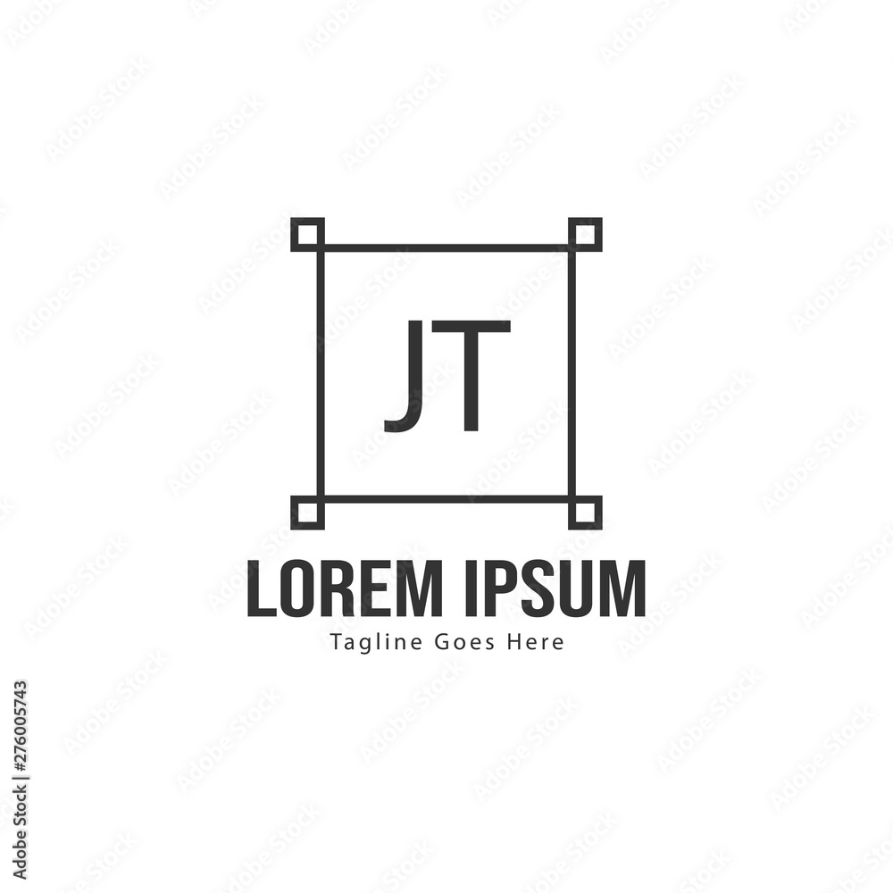 Initial JT logo template with modern frame. Minimalist JT letter logo vector illustration Initial JT logo template with modern frame. Minimalist JT letter logo vector illustration