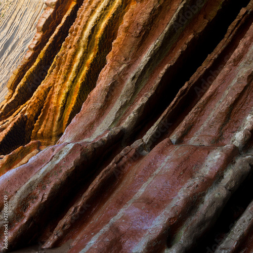 Flysch, Zumaia beach, Zumaia, Gipuzkoa, The Basque Country,  The Bay of Byscay, Spain, Europe photo