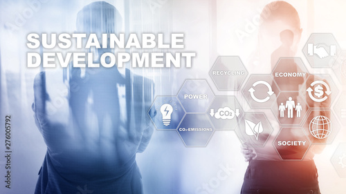 Billede på lærred Sustainable development, ecology and environment protection concept
