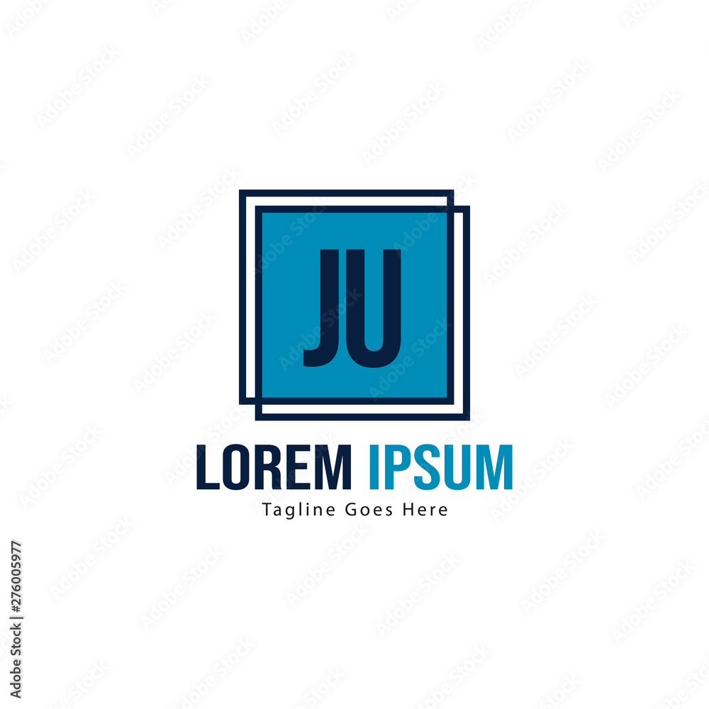 Initial JU logo template with modern frame. Minimalist JU letter logo vector illustration Initial JU logo template with modern frame. Minimalist JU letter logo vector illustration