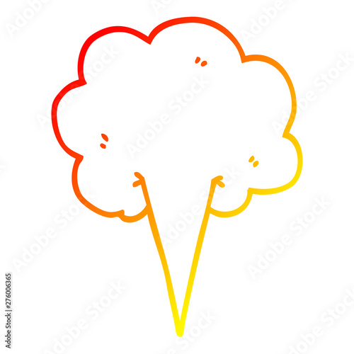 warm gradient line drawing cartoon whooshing cloud