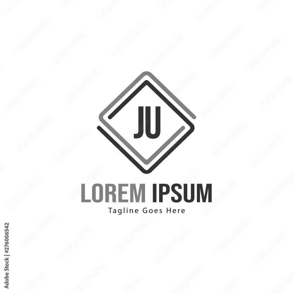 Initial JU logo template with modern frame. Minimalist JU letter logo vector illustration Initial JU logo template with modern frame. Minimalist JU letter logo vector illustration