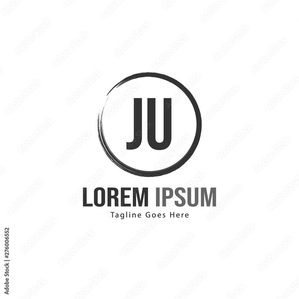 Initial JU logo template with modern frame. Minimalist JU letter logo vector illustration Initial JU logo template with modern frame. Minimalist JU letter logo vector illustration
