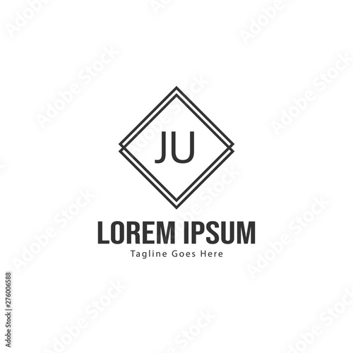 Free Download Initial JU logo template with modern frame. Minimalist JU letter logo vector illustration - GFXLoad