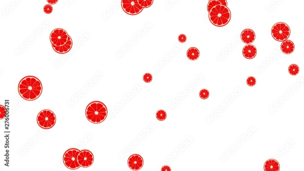 Seamless Grapefruit colourful Background. High-Quality Animation. 4K, 60fps