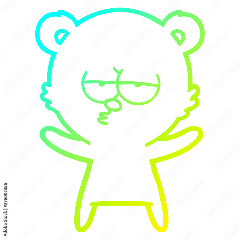 cold gradient line drawing bored bear cartoon cold gradient line drawing bored bear cartoon