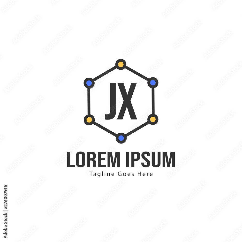 Initial JX logo template with modern frame. Minimalist JX letter logo vector illustration Initial JX logo template with modern frame. Minimalist JX letter logo vector illustration