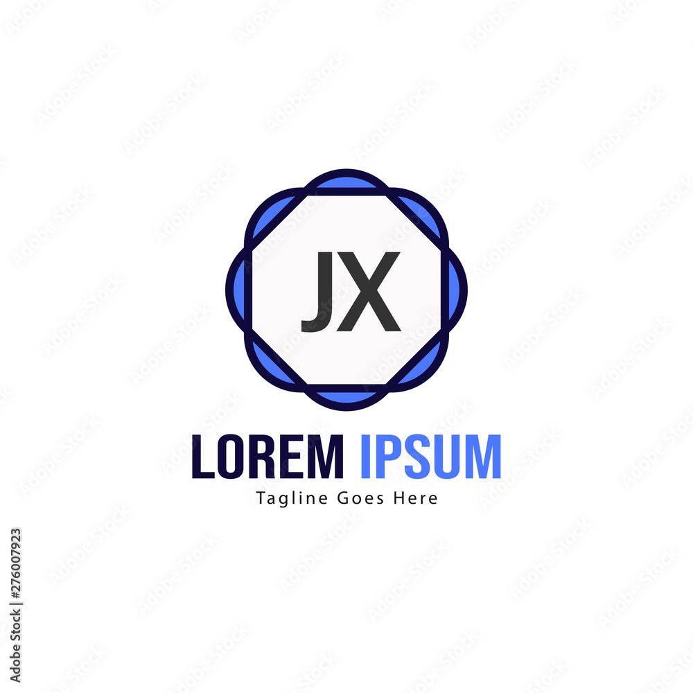 Initial JX logo template with modern frame. Minimalist JX letter logo vector illustration Initial JX logo template with modern frame. Minimalist JX letter logo vector illustration