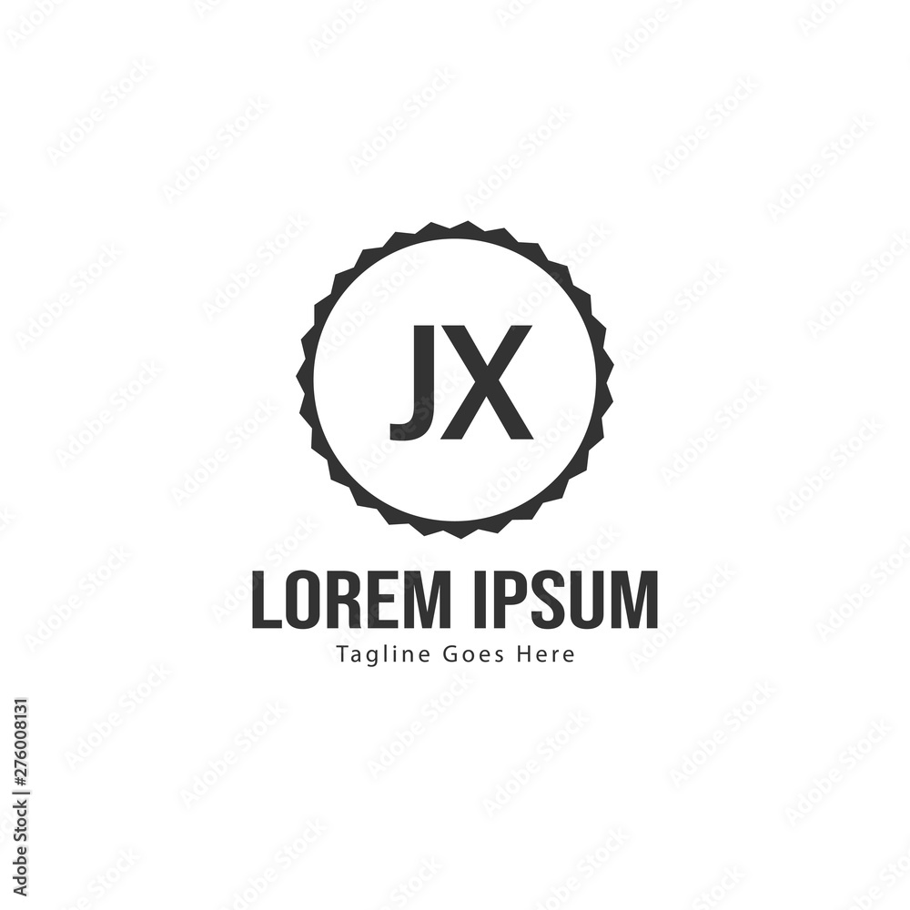 Initial JX logo template with modern frame. Minimalist JX letter logo vector illustration Initial JX logo template with modern frame. Minimalist JX letter logo vector illustration