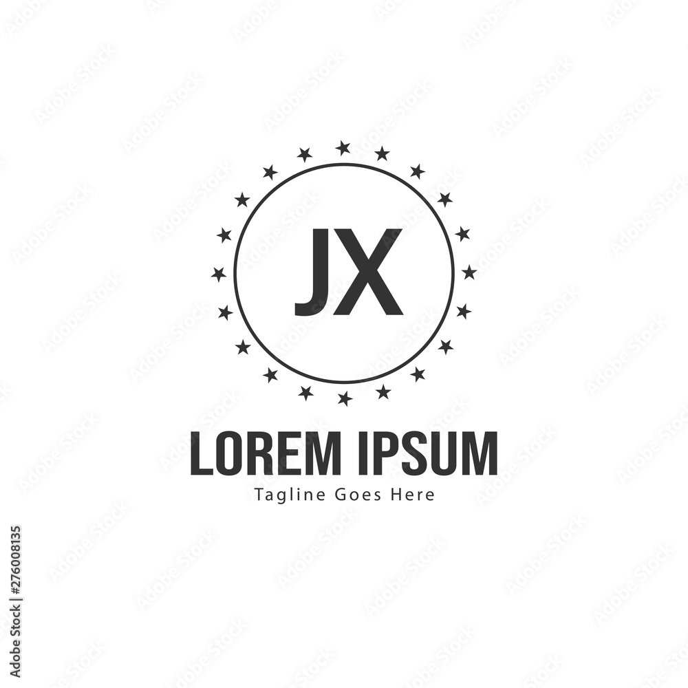Initial JX logo template with modern frame. Minimalist JX letter logo vector illustration Initial JX logo template with modern frame. Minimalist JX letter logo vector illustration