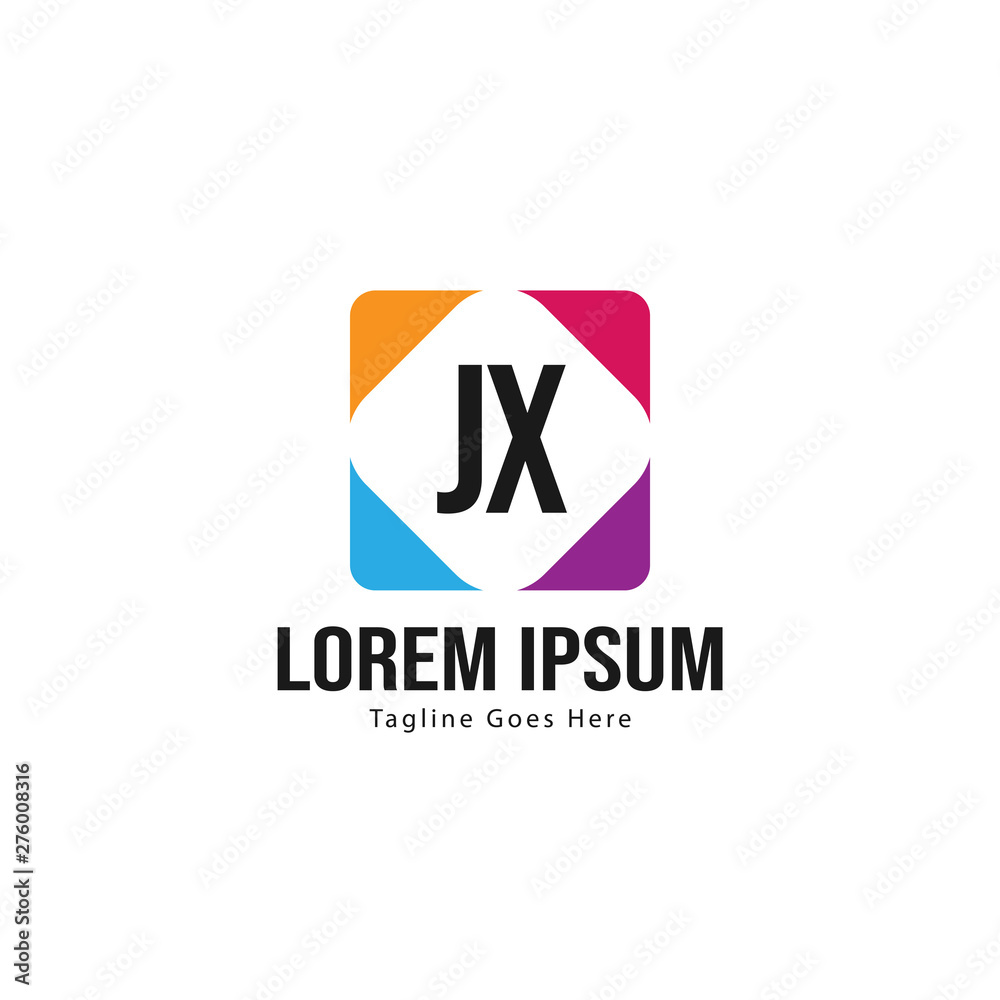 Initial JX logo template with modern frame. Minimalist JX letter logo vector illustration Initial JX logo template with modern frame. Minimalist JX letter logo vector illustration