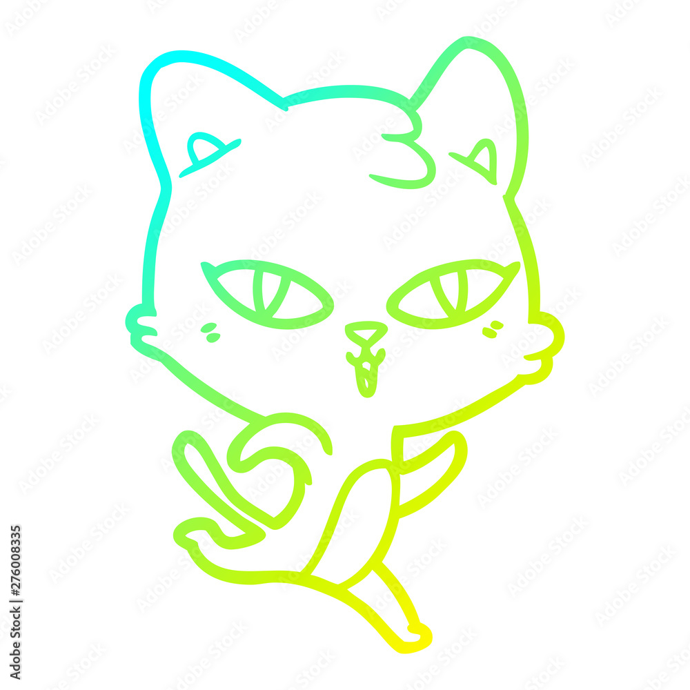 cold gradient line drawing cartoon cat cold gradient line drawing cartoon cat