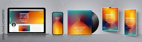 Party poster. Branding design. Abstract banner vector template. Wallpaper background for smartphone. Modern template design. Orange, abstract cool background. Music dance event.Set vector illustration