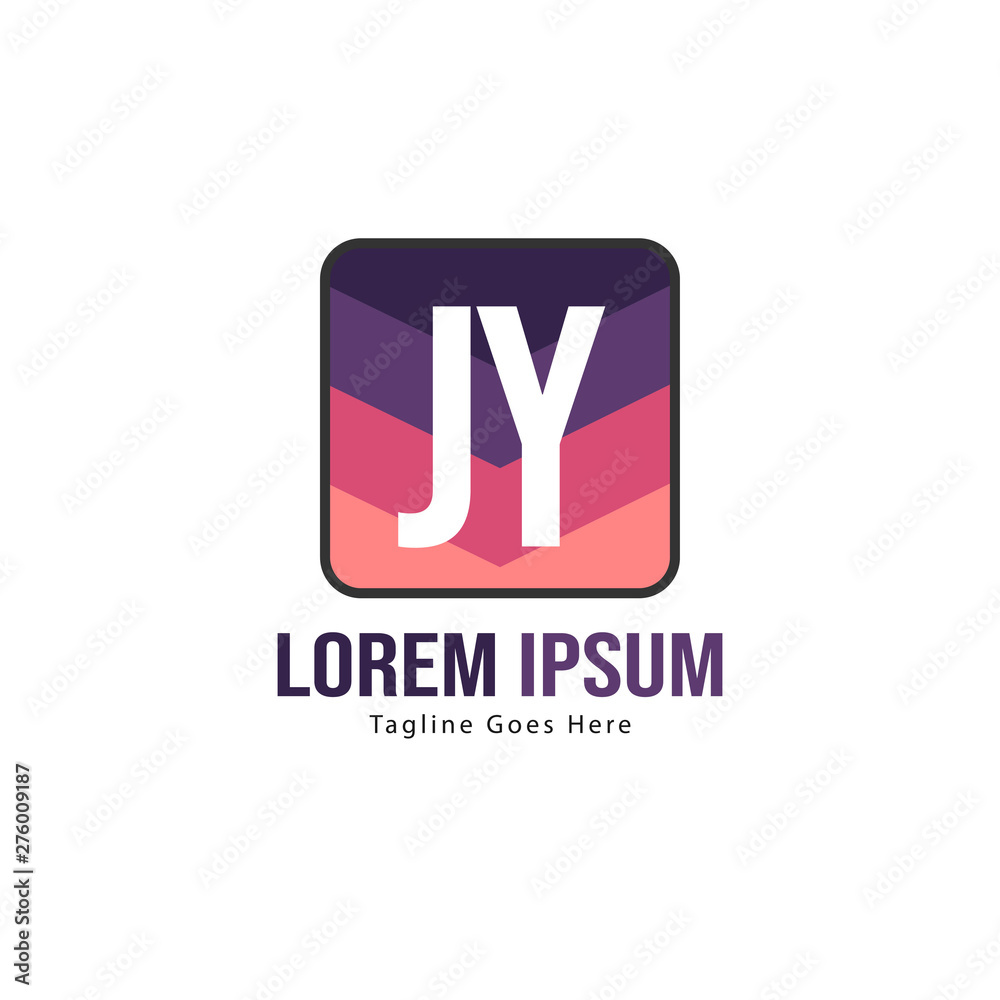 Initial JY logo template with modern frame. Minimalist JY letter logo vector illustration Initial JY logo template with modern frame. Minimalist JY letter logo vector illustration