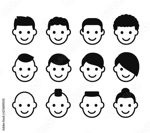 Male hairstyles icon set