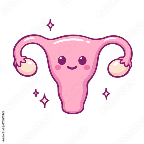 Vászonkép Cute cartoon uterus