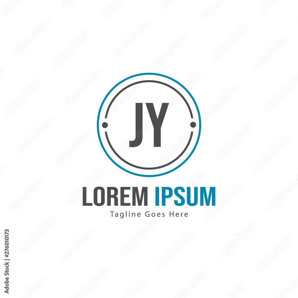 Initial JY logo template with modern frame. Minimalist JY letter logo vector illustration Initial JY logo template with modern frame. Minimalist JY letter logo vector illustration