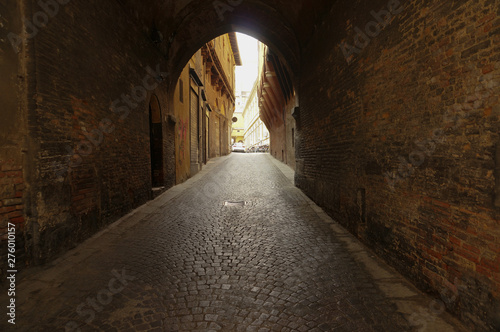 passage under the arch in a small european city