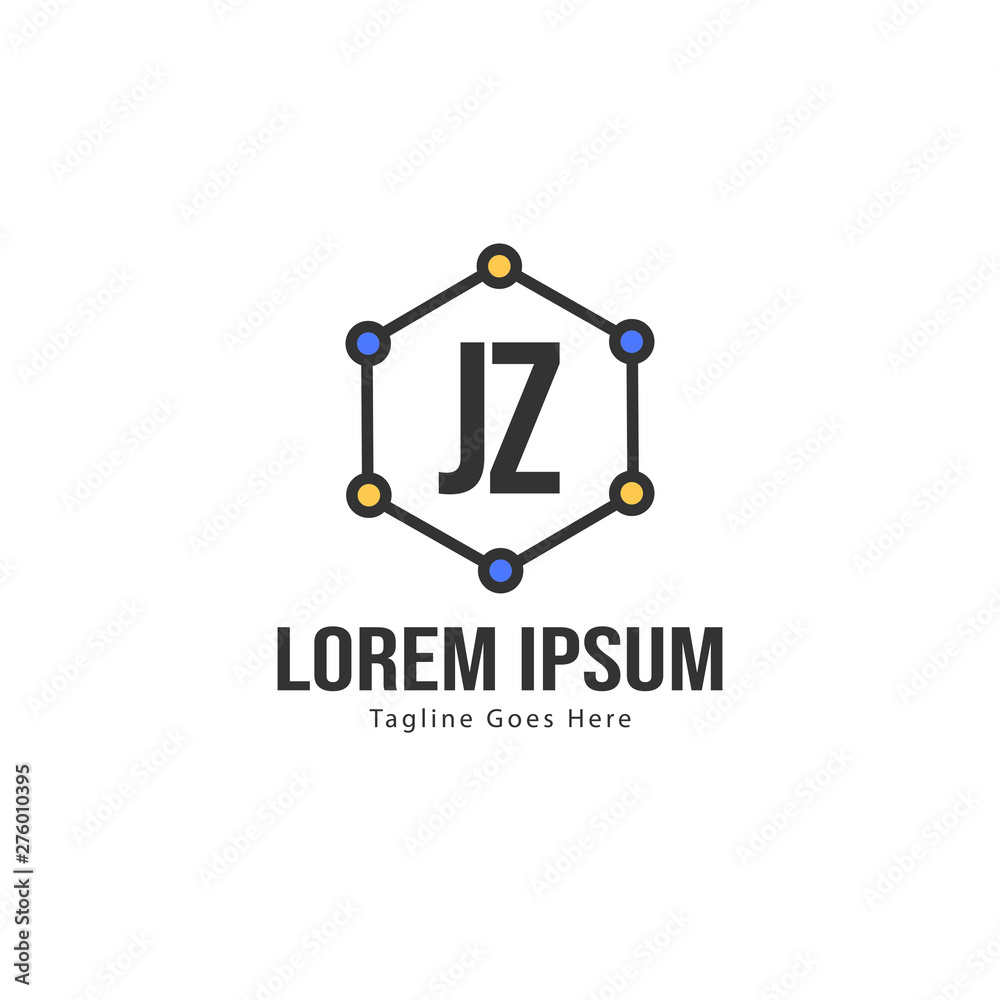 Initial JZ logo template with modern frame. Minimalist JZ letter logo vector illustration Initial JZ logo template with modern frame. Minimalist JZ letter logo vector illustration