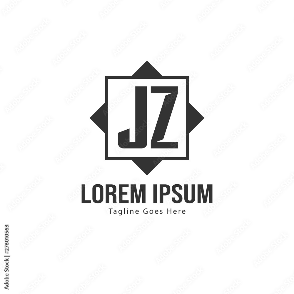 Initial JZ logo template with modern frame. Minimalist JZ letter logo vector illustration Initial JZ logo template with modern frame. Minimalist JZ letter logo vector illustration