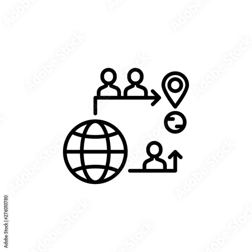 mobility migration outline icon. element of migration illustration icon. signs, symbols can be used for web, logo, mobile app, UI, UX