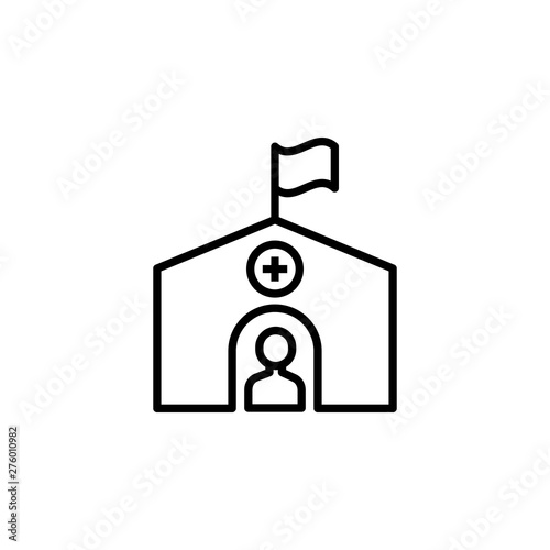 hospital migration outline icon. element of migration illustration icon. signs, symbols can be used for web, logo, mobile app, UI, UX