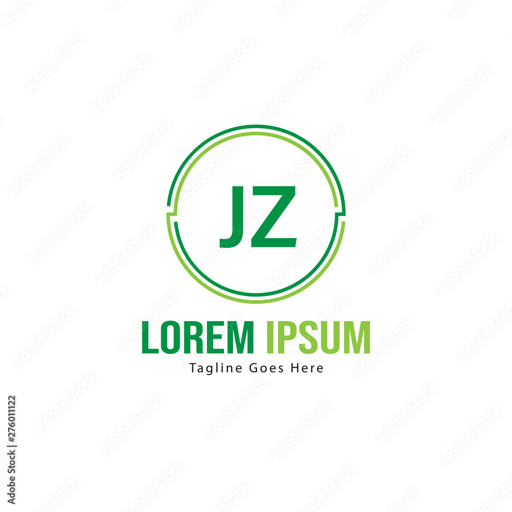 Initial JZ logo template with modern frame. Minimalist JZ letter logo vector illustration Initial JZ logo template with modern frame. Minimalist JZ letter logo vector illustration