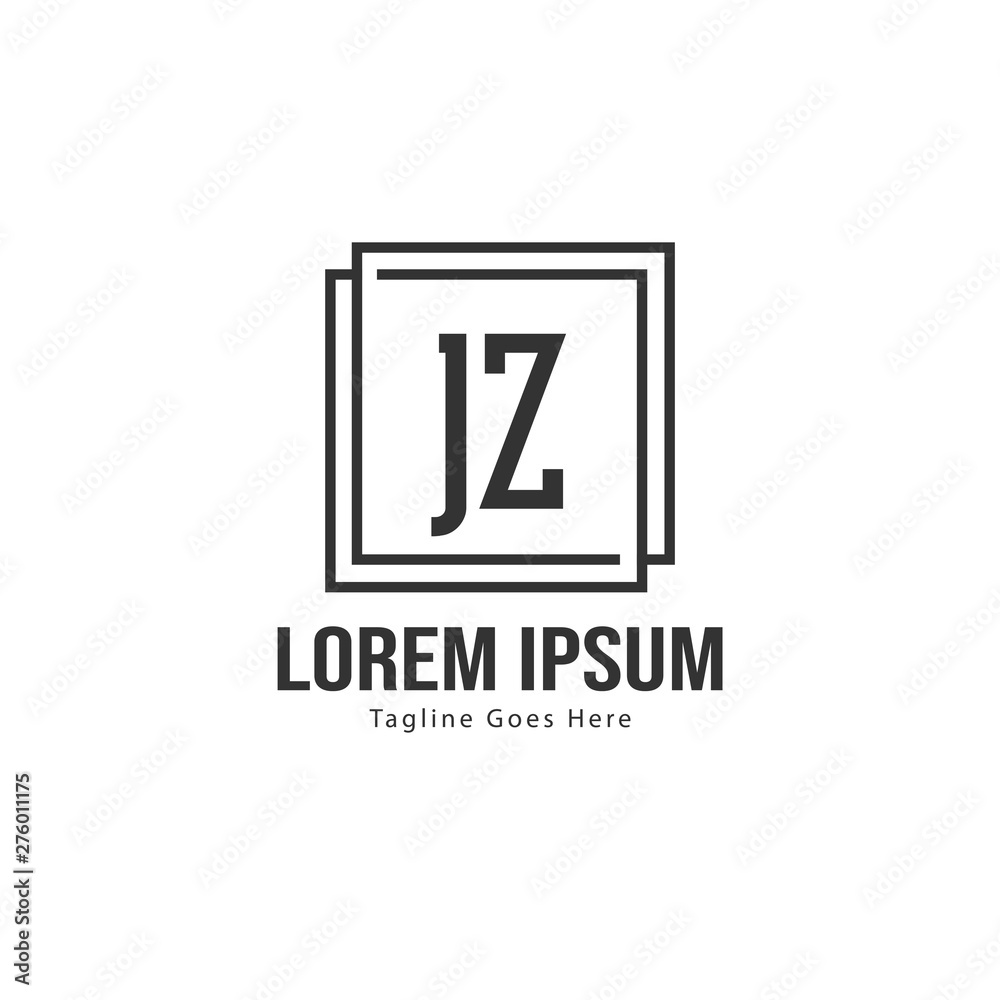 Initial JZ logo template with modern frame. Minimalist JZ letter logo vector illustration Initial JZ logo template with modern frame. Minimalist JZ letter logo vector illustration