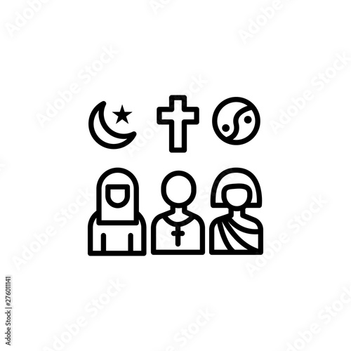migration religions outline icon. element of migration illustration icon. signs, symbols can be used for web, logo, mobile app, UI, UX
