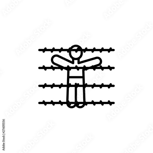 fence migration outline icon. element of migration illustration icon. signs, symbols can be used for web, logo, mobile app, UI, UX