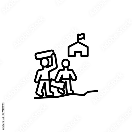 help migration outline icon. element of migration illustration icon. signs, symbols can be used for web, logo, mobile app, UI, UX