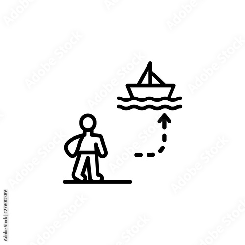 refugee ship migration outline icon. element of migration illustration icon. signs, symbols can be used for web, logo, mobile app, UI, UX